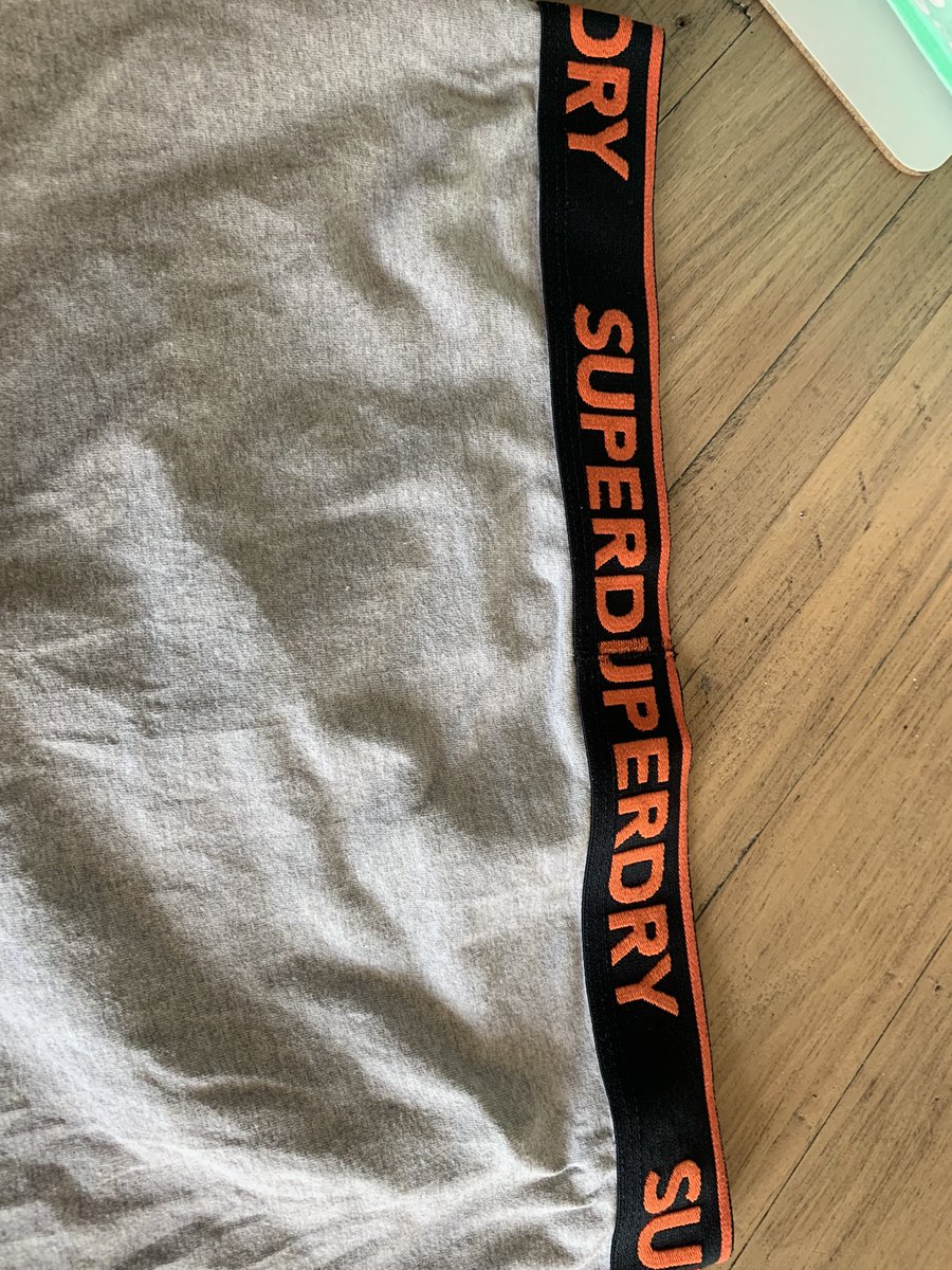CeejayCara's tweet photo. Just noticed when getting the washing in my sons pants vs my husbands.  @Superdry #superdry guess whose are whose 😂😂 superduper vs superdruper https://t.co/QNXDmV2ah0