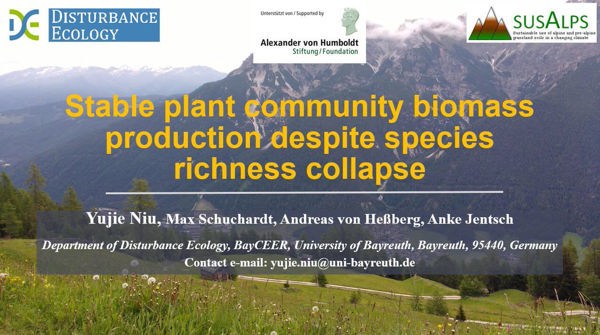 Yujie Niu (@niuxicao) on Twitter photo Presented our results from 5-years translocation experiment <a href="/DisturbanceEco1/">Disturbance Ecology @unibt</a> in INTECOL2022. Thanks <a href="/intecol2022/">INTECOL 2022 Geneva</a> for this wonderful one week conference to bring people together and discuss ecological issues and ideas. Presented our results from 5-years translocation experiment <a href="/DisturbanceEco1/">Disturbance Ecology @unibt</a> in INTECOL2022. Thanks <a href="/intecol2022/">INTECOL 2022 Geneva</a> for this wonderful one week conference to bring people together and discuss ecological issues and ideas.