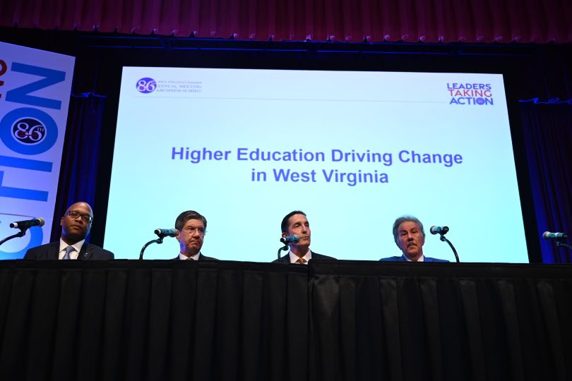 Presidents of <a href="/WVStateU/">West Virginia State University</a>, <a href="/WVSOM/">WVSOM</a>,   <a href="/UCWV/">University of Charleston</a> and <a href="/gopioneers/">Glenville State University</a> share how higher education is driving change in West Virginia with moderator <a href="/WVChancellor/">Chancellor Sarah Tucker</a>. Thank you! #WVBusinessSummit