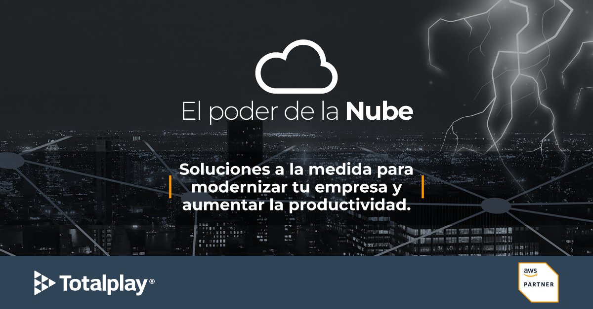 TotalplayEmp's tweet image. ☁️ ⚡ La unidad empresarial y de gobierno de Totalplay y AWS se unen para ofrecerle a tu empresa todo el #PoderDeLaNube:
📌 Instancias de cómputo y almacenamiento
📌 Migración y modernización
📌 Soluciones de respaldo
📌 Conectividad la nube
☎️ Llámanos al 800 188 0002.