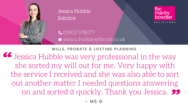 FBCManbyBowdler's tweet photo. It's September, and it's #FeedbackFriday

Making a will isn't a very glamorous event, but it's a necessary step we all have to take.

When that time comes, you want to deal with experts who know what they're talking about. Take our Jessica for example. 🖋️ 

#StellarService https://t.co/lHzAJtC5mH