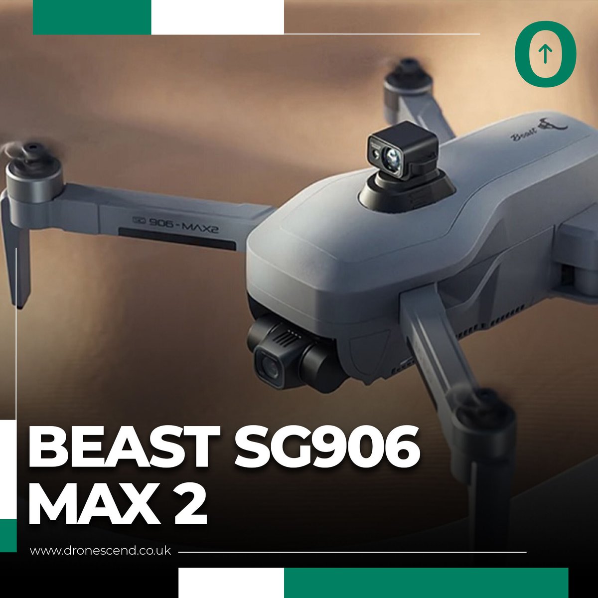 dronescend's tweet photo. BEAST SG906 MAX 2 comes with the optical sensor you can see at the bottom between the two antennas. It flies steady and can return to home in case anything happens and you lose signal. It also comes with the optical sensor you can see at the bottom between the two antennas. https://t.co/QcQwKbafFO