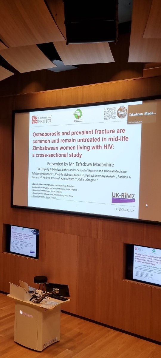 Sub-Saharan African Musculoskeletal Network (@samson_tweets) on Twitter photo Great to see <a href="/tafmadanhire/">Tafadzwa Madanhire</a> from <a href="/ThruZim/">THRU_ZIM</a> <a href="/LSHTM/">London School of Hygiene & Tropical Medicine</a> presenting on #osteoporosis, #fracture, and #HIV in women at midlife in #Zimbabwe Great to see <a href="/tafmadanhire/">Tafadzwa Madanhire</a> from <a href="/ThruZim/">THRU_ZIM</a> <a href="/LSHTM/">London School of Hygiene & Tropical Medicine</a> presenting on #osteoporosis, #fracture, and #HIV in women at midlife in #Zimbabwe