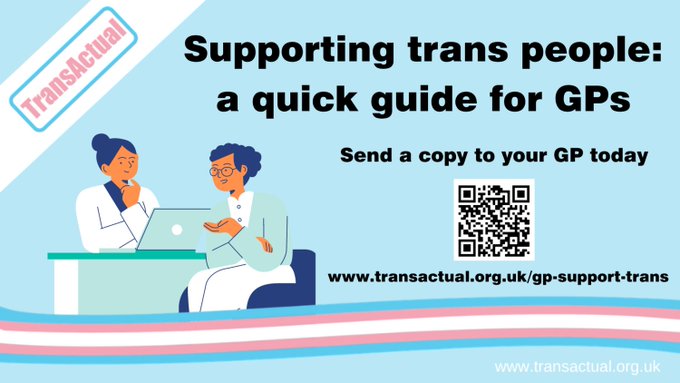 Supporting trans patients: A brief guide for GP surgery staff

👇static1.squarespace.com/static/5e8a0a6…

This information sheet from <a href="/TransActualUK/">Trans Actual</a> is  designed to act as a quick source of information and signposting. #PrimaryCare #GeneralPractice #GPNs #MDTs #AHPs #PhysicianAssociates #HCAs