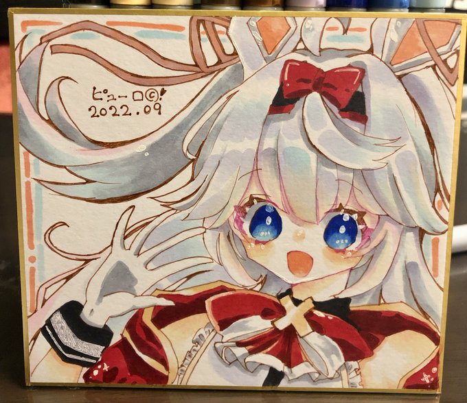 ついでに娘様の初色紙ピューロちゃんも置いておきますね(˶◜ᵕ◝˶)
安易に褒めてあげて!
#アイギスお絵かき 