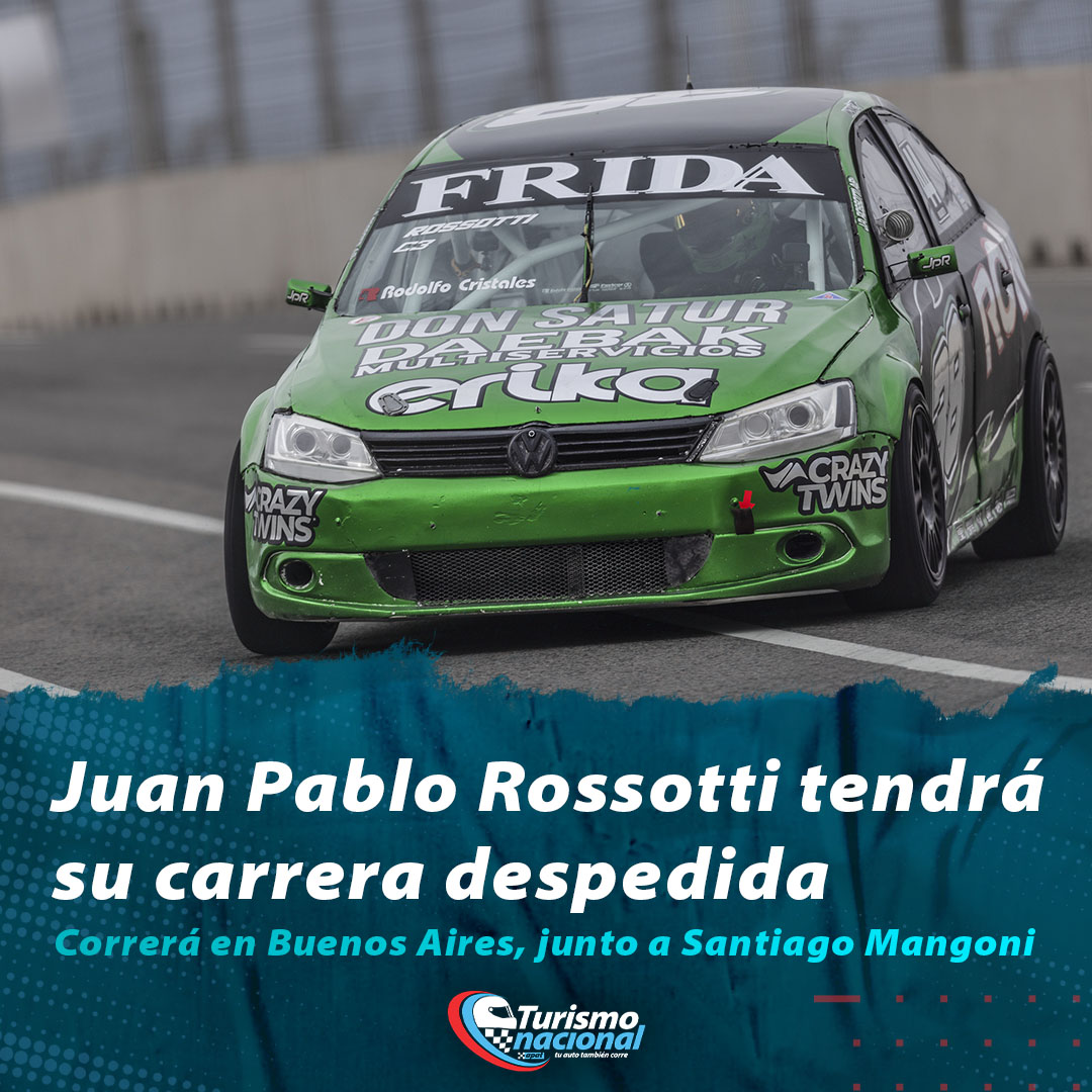 👉 <a href="/felparossotti/">Juan Pablo Rossotti</a> tendrá su carrera despedida en el #TNenBSAS

#TurismoNacional ✅

🖱 bit.ly/3KG28c6