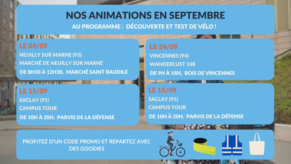 Veligo_Loc's tweet photo. 📣 Venez rencontrer nos équipes dans toute l’île-de-France ! Nous avons hâte de vous rencontrer 💙
Découvrez toutes les autres dates sur notre site internet.
#veligo #veligolocation https://t.co/xBNZTthD31