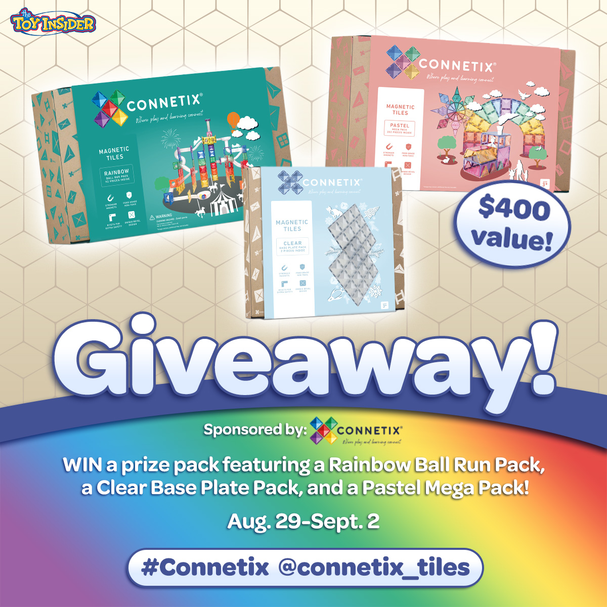 TheToyInsider's tweet photo. Didn't win in yesterday's Twitter party? Don't worry, you can still head over to our Instagram page to enter to #win a prize pack from #Connetix! #giveaway https://t.co/UyKOE5nrzc https://t.co/RchSwRfrSN
