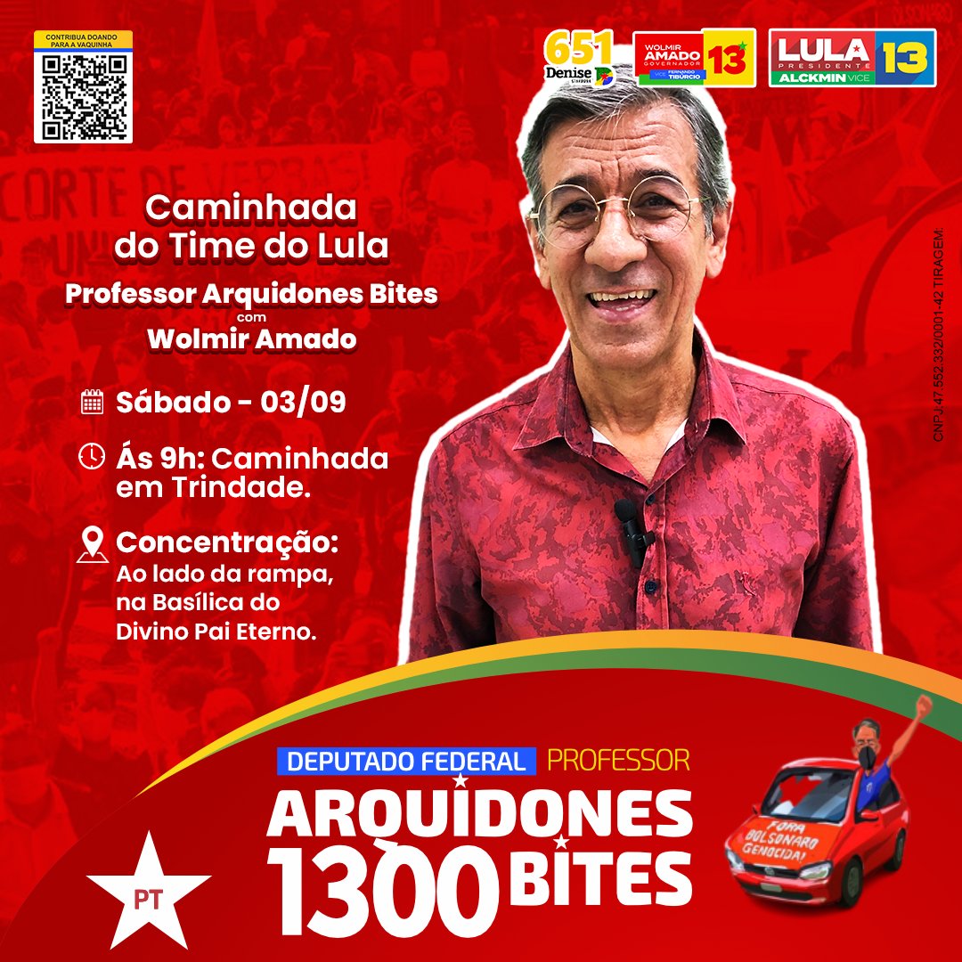 arquidones's tweet photo. Com a presença do Candidado a Governador: Wolmir Amado 👏👏

🗓 Neste sábado, 03/09 às ⏰ 09h00;
📍Concentração: Ao lado da rampa na Basílica do Divino Pai Eterno. https://t.co/R4HABO021O