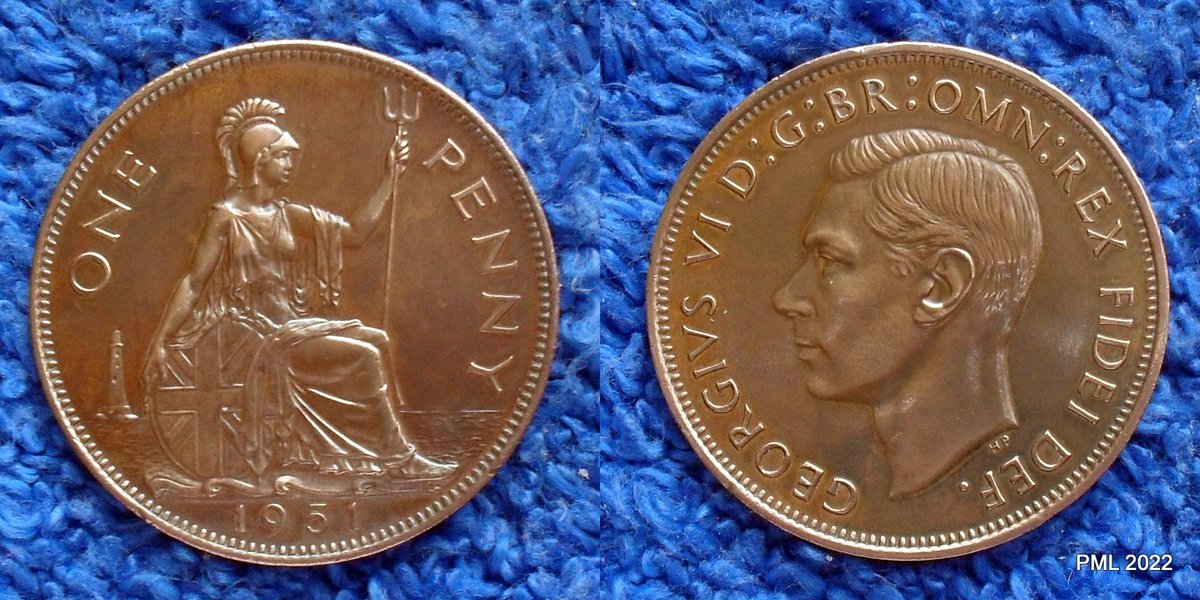 Festival of Britain.
One Penny from proof set.
Most of the 250.000 pennies issued 1951 were West Indies bound.