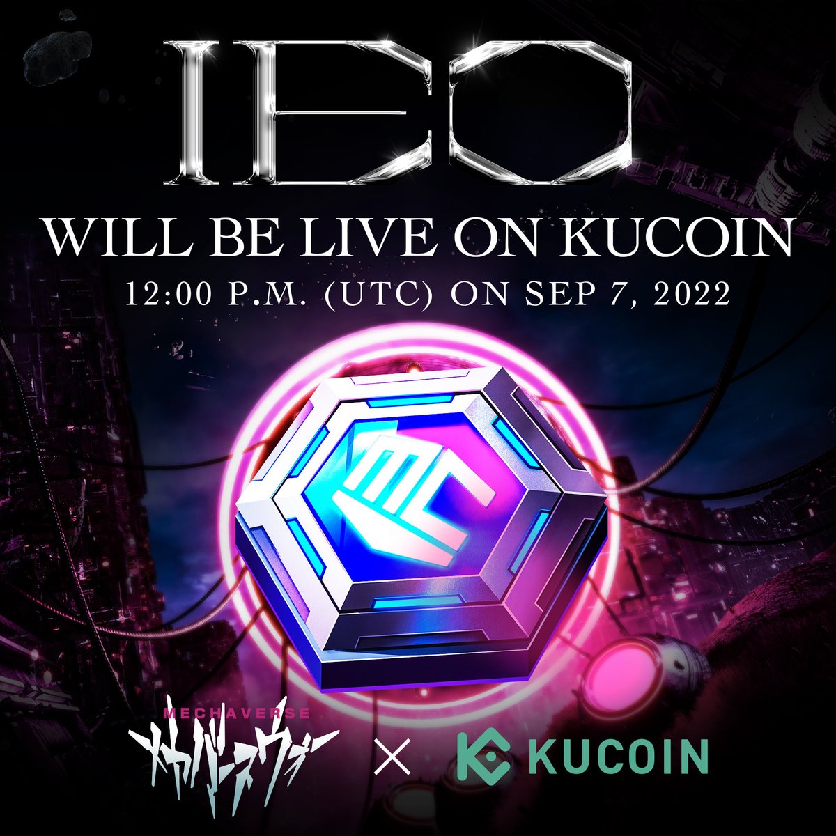 Mechaverse IEO is Live on #KuCoin 🍺

⏰ #IEO Important times:

🔹Token Sale Subscription Start Time: 12:00 PM  (UTC), on Sep 5, 2022
🔹Market Opening：12:00 PM (UTC), on Sep 7, 2022

🔗More details by KuCoin：kucoin.com/zh-hans/news/e…

💪Take this opportunity!✅ Don't Miss out.