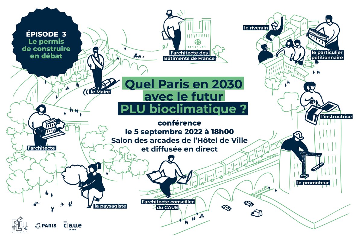 CAUEdeParis's tweet photo. 📅Lundi 05/09 Conférence « Le permis de construire en débat » avec les parties prenantes du permis de construire, pour introduire la 3e et dernière phase de concertation autour de la révision du #PLU de @Paris
🔴Retransmis en direct
https://t.co/x6vlj5NwCM
@egregoire @CADepardon https://t.co/dS04CsHSy6
