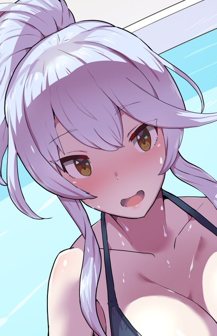 本日更新予定FANBOX絵、ベースまで完成。9月だけど、まだまだ夏は終わらない、終わらせたくない感じの1枚。差分をいつもと比べてちょっとだけ特殊な感じにする予定です。 