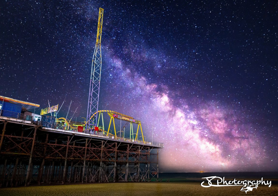 After a month of trying to get the right light in Blackpool I final manged to get the milky way. What made this shot hard to get, is the excess amount of light Blackpool gives off. Darker the area, the easier it is to capture. 
<a href="/The_Gazette/">Blackpool Gazette</a> <a href="/InsiderBkpl/">Insider Blackpool</a> <a href="/NPhotomag/">N-Photo</a> <a href="/visitBlackpool/">VisitBlackpool</a>