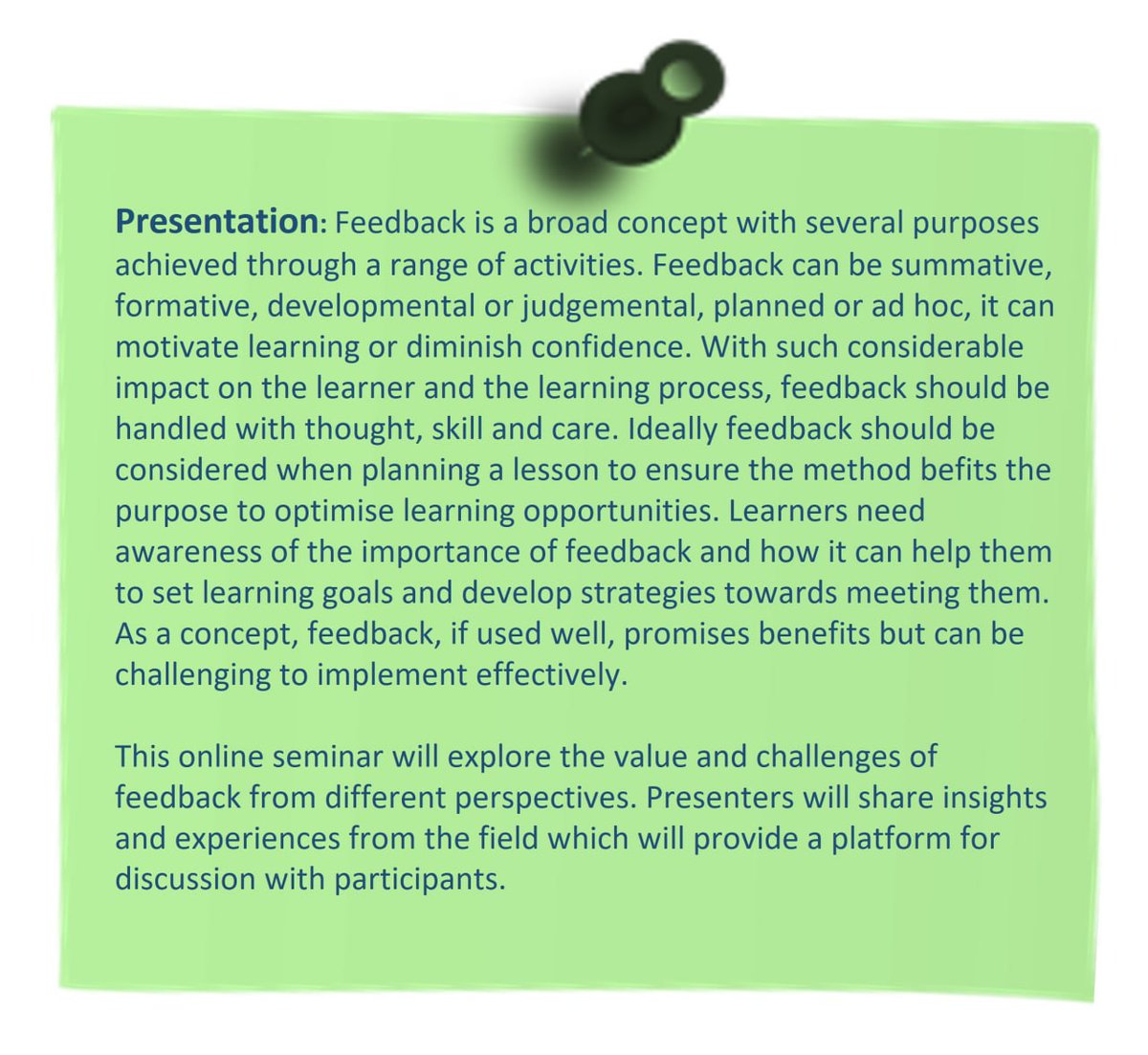Save the date for our upcoming webinar on 'Feedback Unbound: Learning Unlocked' by <a href="/Clare2ELT/">Clare Maas</a>, Jenny Simms, Ruth Horsfall, <a href="/ShaLiu2010/">Sha Liu</a> Liu and <a href="/Maria/">Maria Höfl-Riesch</a> Davou. Check the IATEFL TEASIG website for the programme, abstracts and speakers’ bios iatefl.org/events/376