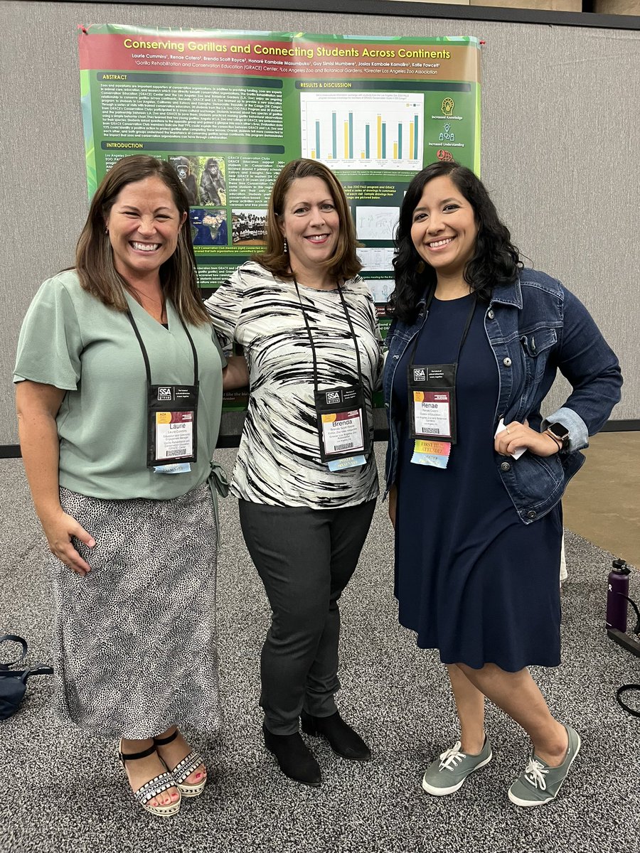 bsroyce's tweet image. Very proud to have coauthored #aza2022 poster Conserving Gorillas &amp;amp; Connecting Students Across Continents. Amazing collaborators from @GRACEgorillas &amp;amp; @LAZoo made this project, which virtually connected kids in L.A. &amp;amp; the DRC to learn about gorillas and each other, a success!