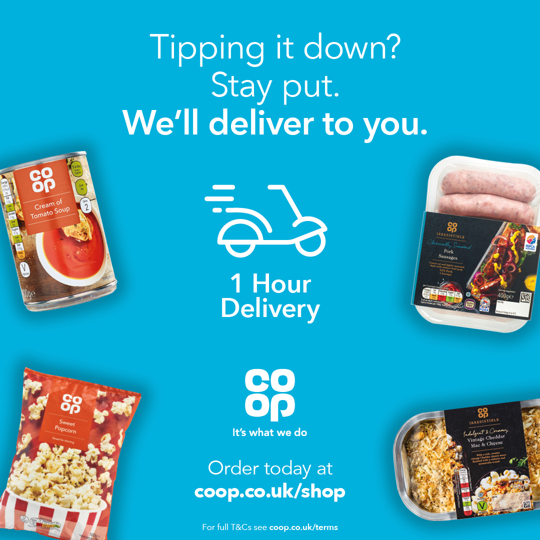 Rain or shine, your local #carshalton, #Wallington or #CarshaltonBeeches @coopuk delivers! Visit shop.coop.co.uk for speedy delivery! ☀️🌧 #ItsWhatWeDo #Food #Delivery #Sutton