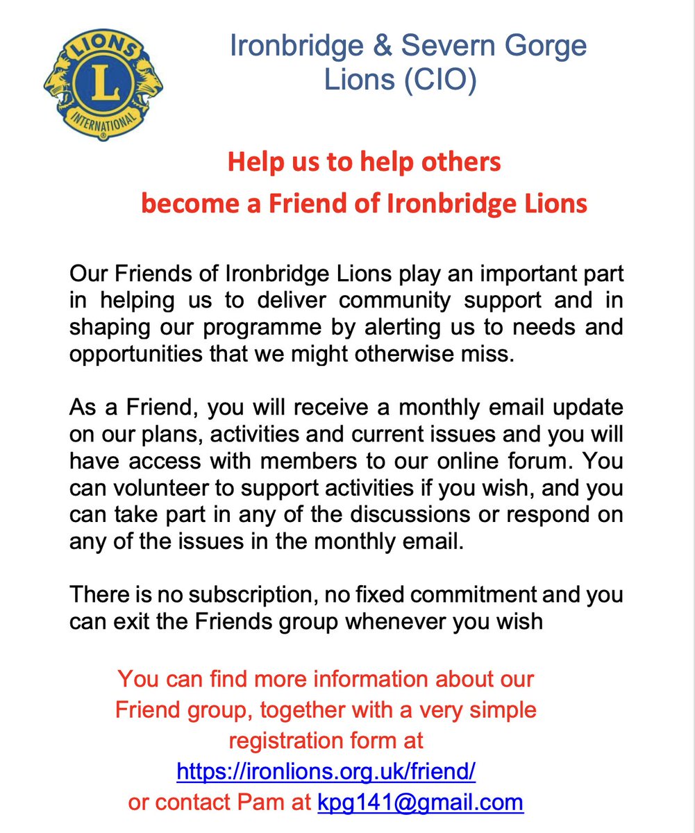 Our community support can only ever be as good as our understanding of the needs and opportunities within the community and, as a Friend of the Lions, you can play an important part in shaping our programme by alerting us to needs and opportunities which we might otherwise miss.