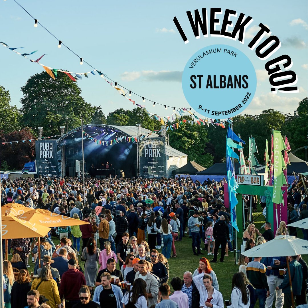 Pubinthepark_'s tweet photo. St Albans, the countdown is on! There's just 1 WEEK to go... 😍
Go any plans for next weekend? Why not snap up some last min tickets to have a good old boogie & catch up with your pals to our incredible line-up including @mcflymusic, @KaiserChiefs & more!
#StAlbans #PITP22 https://t.co/PM4mRZ2FDp