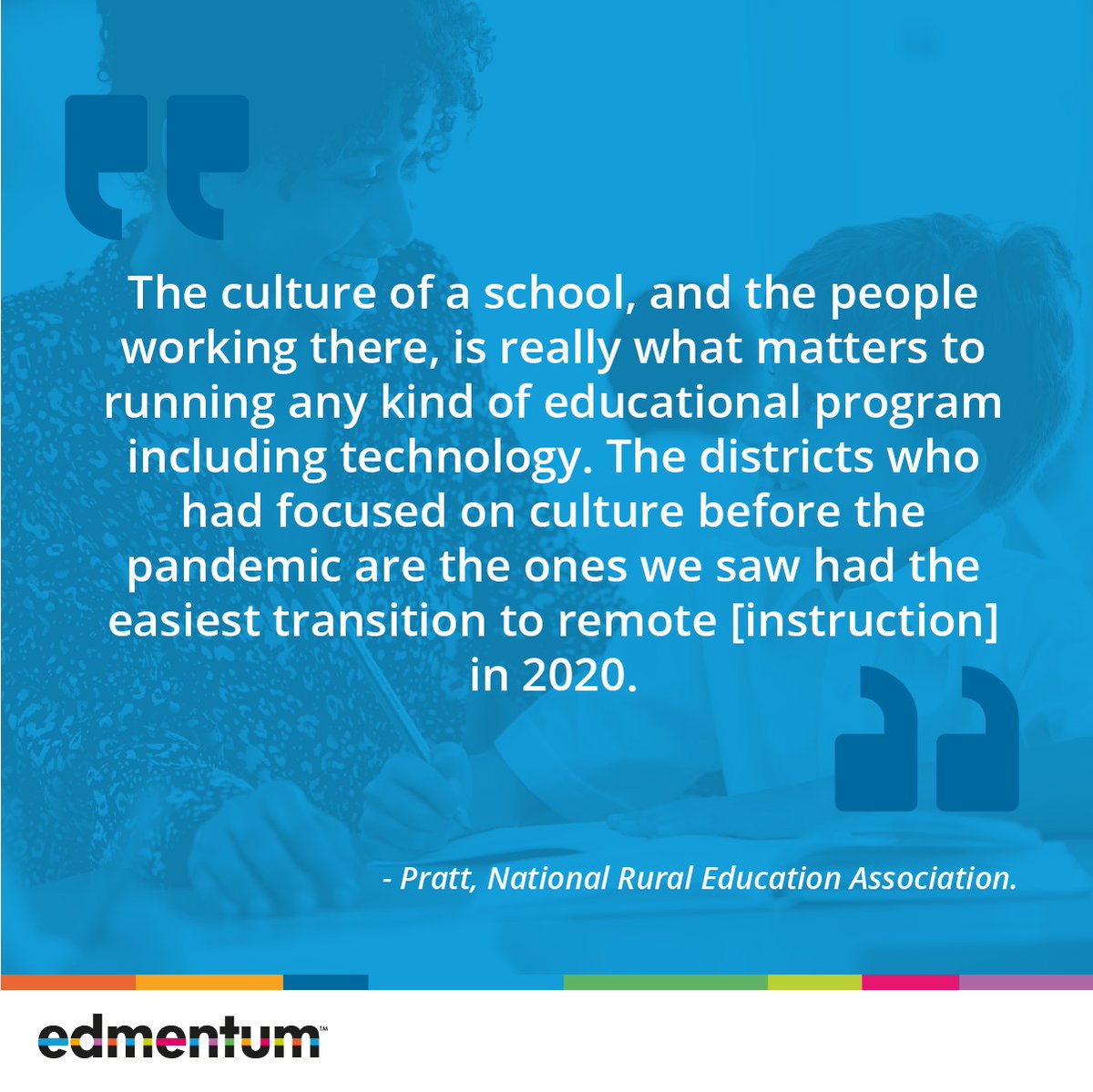 edmentum's tweet image. Do you agree that the secret to #qualityvirtuallearning lies with the focus on people and creating a culture that encompasses both in-person and virtual experiences?

Explore more about this area in our #virtuallearning whitepaper: bit.ly/3JY4IKd

#elearning