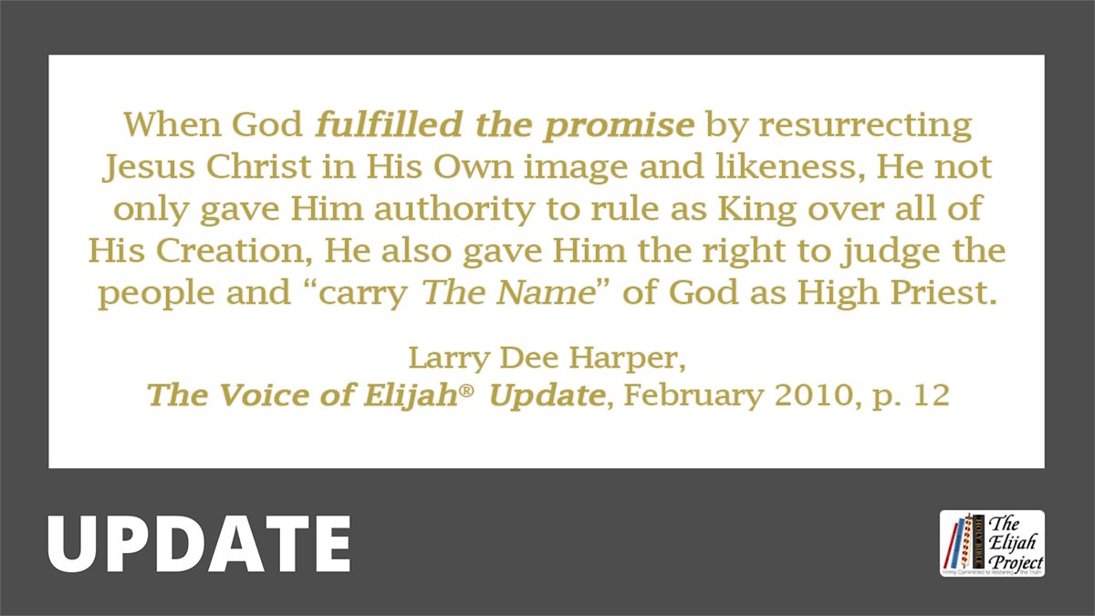 ElijahProject's tweet photo. Visit https://t.co/0S87JVEWA2 to learn more about “The Voice of Elijah® Update”!
#LarryDeeHarper #RestoringTheTruth #Truth #Believe #Salvation #Faith #BornAgain #follow #readeveryday #Christian #Christ #BornAgainBeliever #TheTeaching #LivingGod #WordofGod #Resurrected https://t.co/xKbPpxeyrL