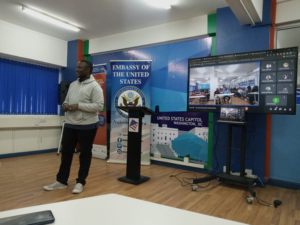 GreenTideGlobal's tweet photo. Climate actions must be directed "to adapt and recover from the shocks and costs of economic,human,social and cultural losses."
Happening now The Role of the Youth in climate Actions and climate Negotiations at American corner.
#AfricaClimateWeek 
#ClimateNegotiationke
#GreenTide https://t.co/cURMCE5PFQ