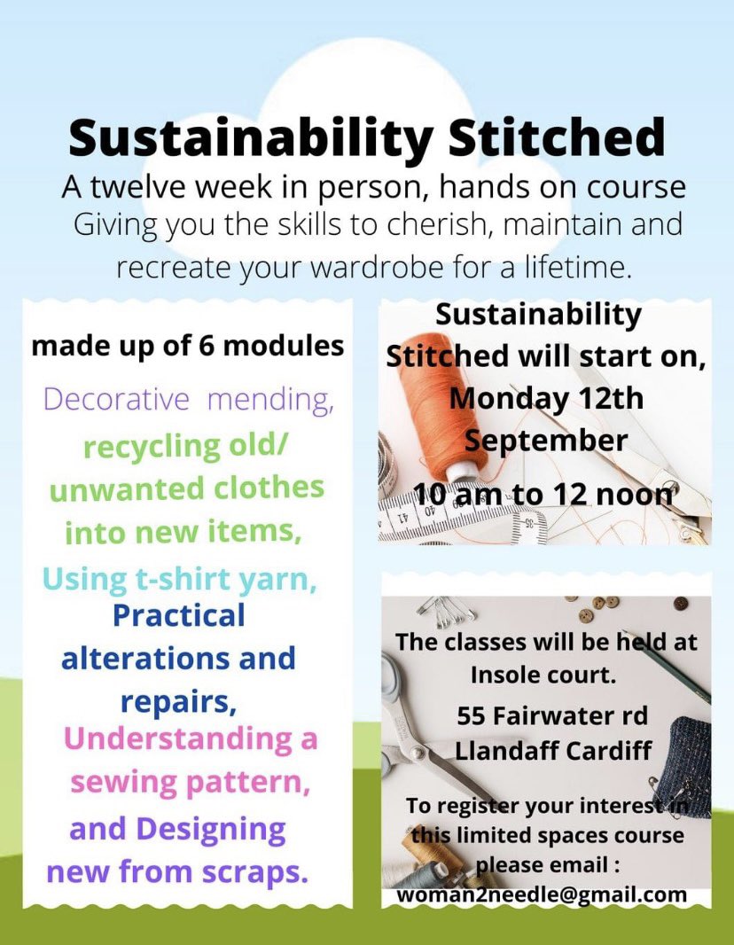 Lesley Foster (@lesleyfstitcher) on Twitter photo It’s getting closer to the start date and I’d love to know if my upcoming course would be just right for you 😊 , so send me an email at woman2needle@gmail.com so we can enjoy the autumn weeks together at Insole Court Cardiff #sustainability It’s getting closer to the start date and I’d love to know if my upcoming course would be just right for you 😊 , so send me an email at woman2needle@gmail.com so we can enjoy the autumn weeks together at Insole Court Cardiff #sustainability