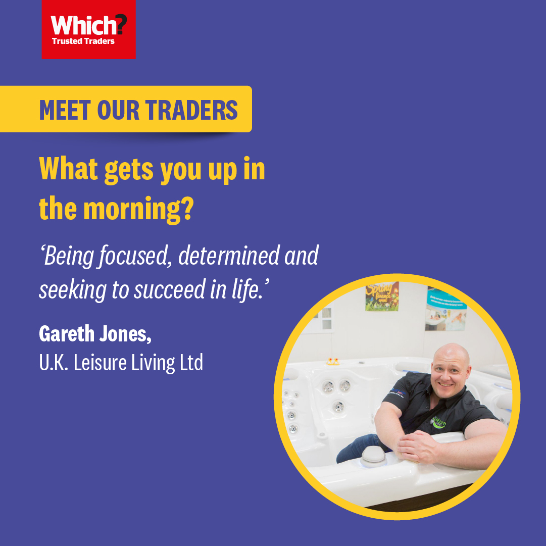 This week say hello to Gareth Jones, of <a href="/UKLeisureLiving/">Mia</a>, who's one of our Which? Trusted Traders! 👋

When asked to describe his business in three words, Gareth said 'quality, affordable and luxury.' 🥳
