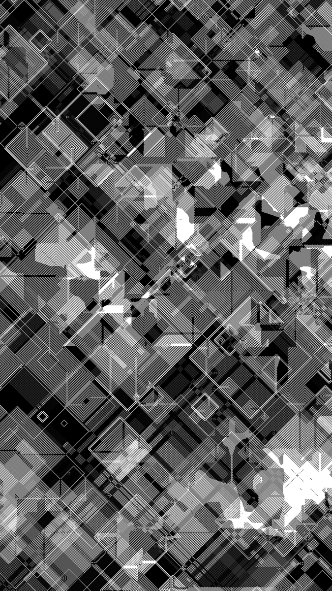 mariuswatz's tweet photo. Started a new collection on @objktcom: BPattern
https://t.co/dI3thZx6LC 

Generative compositions based on semi-automated layering and coloring of raster images generated with cellular automata.

Minted two monochromes (ed of 15), will swap at 14:00 CET. https://t.co/MGvQ4jqsPg