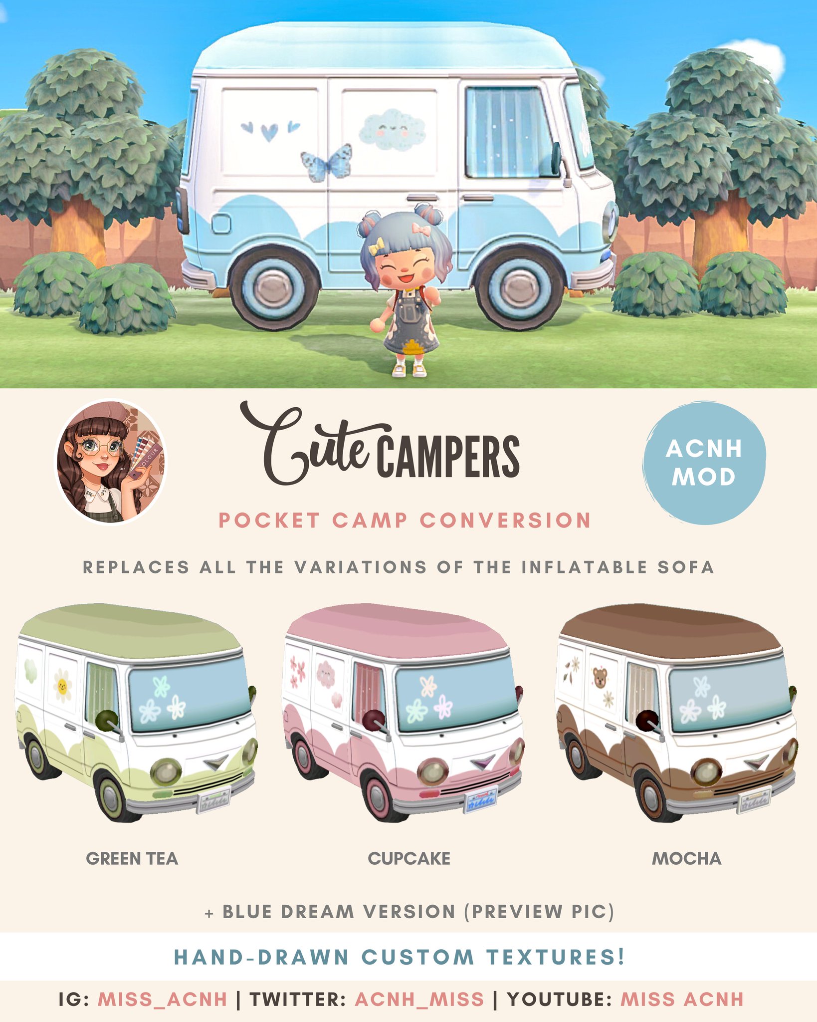 Miss Acnh on Twitter "New mod! Some extra cute campers to decorate
