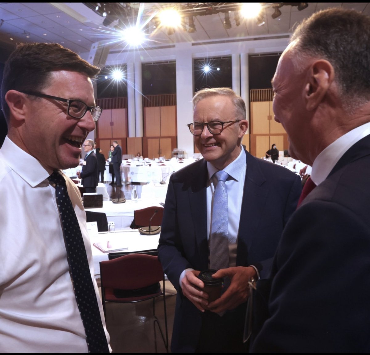 When political rivalry is put aside in the national interest at the #JobsSummit Thanks to ⁦@D_LittleproudMP⁩ for being a constructive voice at the Summit and to ⁦@AlboMP⁩ for inviting him.