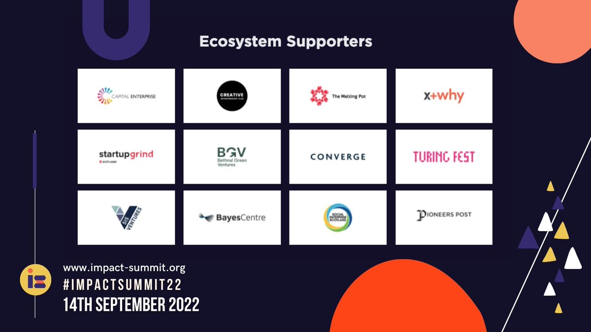 Impact Summit (@impactsummit_) on Twitter photo A big thank you to all our Ecosystem Supporters who are helping to connect Impact Summit with communities and networks across Europe.
We couldn't do it without you! 😍
Special shout-out to new partners <a href="/socinvestscot/">Social Investment Scotland</a>, <a href="/BayesCentre/">Bayes Centre</a>, <a href="/SocEntScot/">Social Enterprise Scotland</a> & <a href="/PioneersPost/">Pioneers Post</a> A big thank you to all our Ecosystem Supporters who are helping to connect Impact Summit with communities and networks across Europe.
We couldn't do it without you! 😍
Special shout-out to new partners <a href="/socinvestscot/">Social Investment Scotland</a>, <a href="/BayesCentre/">Bayes Centre</a>, <a href="/SocEntScot/">Social Enterprise Scotland</a> & <a href="/PioneersPost/">Pioneers Post</a>