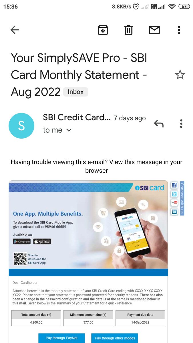 devasismohanty's tweet photo. @SBICards @SBICard_Connect Sir, why you are spamming my mailbox? Without checking anything, you can send your bill to anyone? @RBI https://t.co/ny8fkz3NNB
