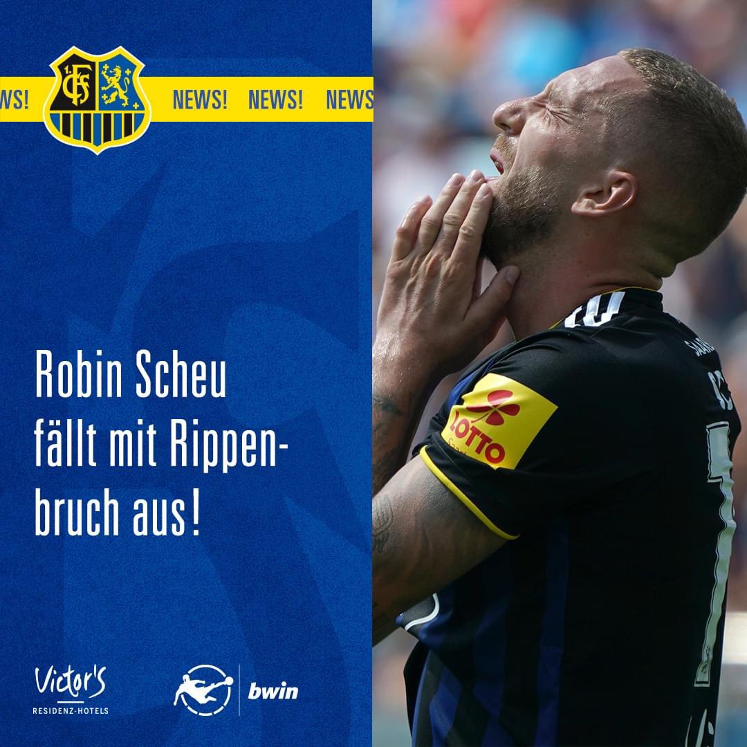 ersterfcs's tweet photo. Mittelfeldspieler Robin #Scheu hat bei einem Zusammenprall im Training erneut einen Rippenbruch erlitten und fällt damit vorerst aus. Scheu hatte in dieser Saison an der gleichen Rippe. Wir wünschen gute Besserung. 💙🖤 https://t.co/ddUCIWgwpW