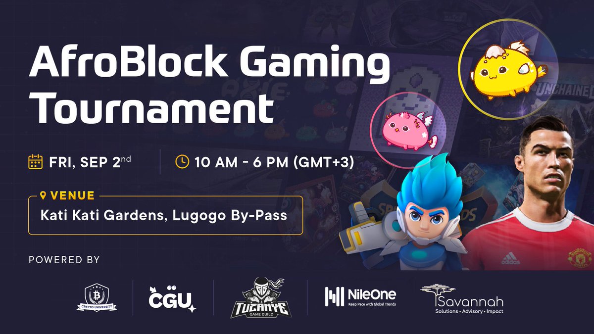 Today. We are hosting a gaming tournament in Uganda. Mobilizing the local community for #Play2Earn &amp; crypto. In partnership with <a href="/TheCryptoU/">Crypto University</a> @CryptoGamingUtd <a href="/TuzanyeSports/">Tuzanye E-Sports</a> @NileOneGroup 🇺🇬 #gaming