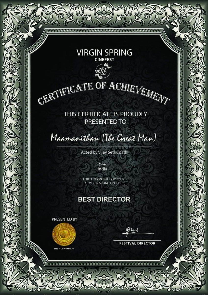 TheAuteur_Media's tweet photo. #Maamanithan bags three awards
Best Narrative Feature,
Best Director &
Best Actor Award from #VirginSpring Cine-fest happened at West Bengal.
#MaamanithanonAHA
@YSRfilms @U1Records @ilaiyaraaja @seenuramasamy @VijaySethuOffl @studio9_suresh @SGayathrie @onlynikil https://t.co/xD99bSx7QJ