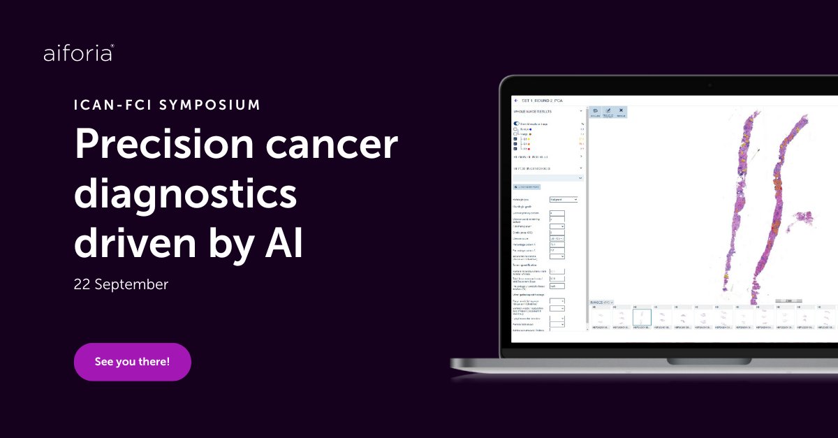 See you at the iCAN-FCI @iCAN_Finland Symposium in Helsinki later this month? See for yourself, how deep learning AI enables precision + efficiency in breast, prostate, and lung cancer diagnostics with a live demo of our cloud-based software: https://t.co/JjIxjcXX7D https://t.co/XeGDdNnM2a