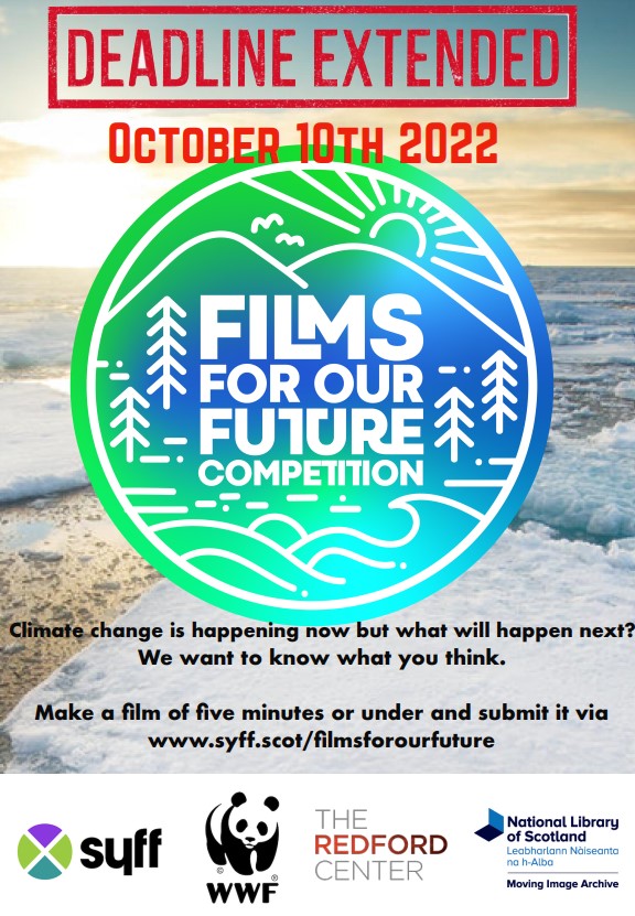 DEADLINE EXTENDED!!!  Our Films for the Future Strand has now been extended to 10 October 2022.  <a href="/DGCEducation/">Dumfries and Galloway Council Education Service</a> <a href="/dgcouncil/">Dumfries and Galloway Council</a> <a href="/screenscots/">Screen Scotland</a> <a href="/ScreenEdinburgh/">Screen Education Edinburgh</a> <a href="/EIFFYouth/">EIFF Youth</a> <a href="/GMACFilm/">GMAC Film</a> <a href="/FilmAccess_Scot/">Film Access Scotland</a> #ClimateEmergency #FilmFestival #Dumfries #film #Filmmaking