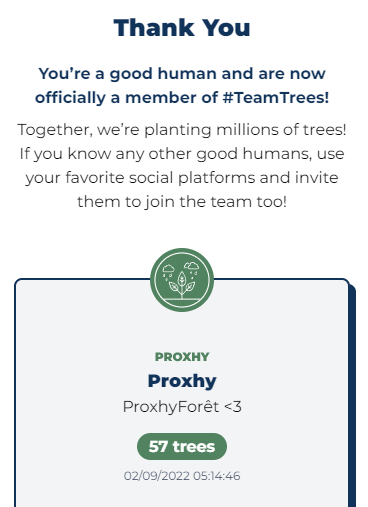 ProxhyTV's tweet photo. On continue notre beau projet, grâce à vous la ProxhyForêt prend de l'ampleur, 130 arbres plantés quelque part dans le monde depuis le début de l'initiative 🥳

🌳 MERCI 🌳 https://t.co/t6twK9wsaZ