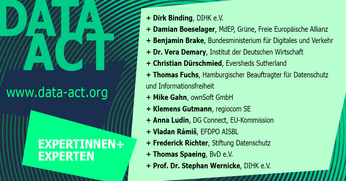 Am Montag ist es soweit – #DataAct – Was kommt auf die Wirtschaft zu? Präsenz-Tickets sind zwar ausgebucht, aber für Interessierte gibt's einen Livestream 📺 data-act.org

Schon gesehen? Unser gemeinsames Positionspapier: bit.ly/3Ra2omn <a href="/DS_Stiftung/">Stiftung Datenschutz</a> <a href="/DIHK_News/">DIHK</a>