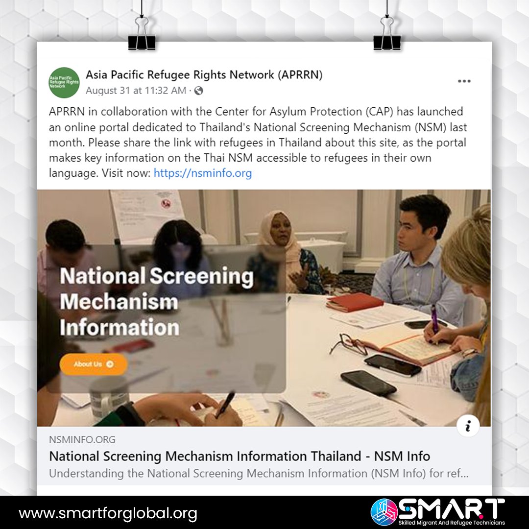 SMARTforGlobal's tweet photo. Time to show our work. Another elegant website
built for (APRRN) and the Centre for Asylum Protection (CAP) by SMART.
The website (https://t.co/fPKNWjJmuX) is an online portal that provides essential info 4 refugees in Thailand. 

#webdesign #refugees #refugeesupport 
#project https://t.co/6Ye3V5XLLv