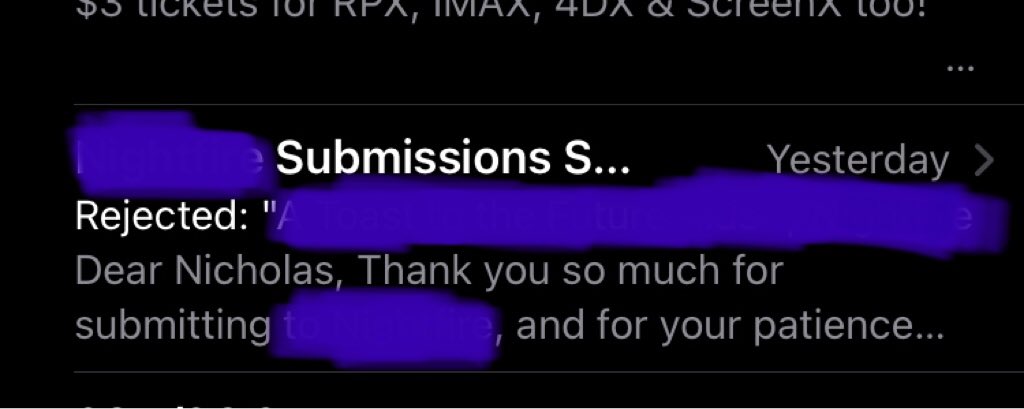 I have no problem with rejection emails for manuscripts, it’s normal. But man… 19 months later with no feedback? It already was picked up elsewhere at this point lol. Colored on the publishers name out of respect.