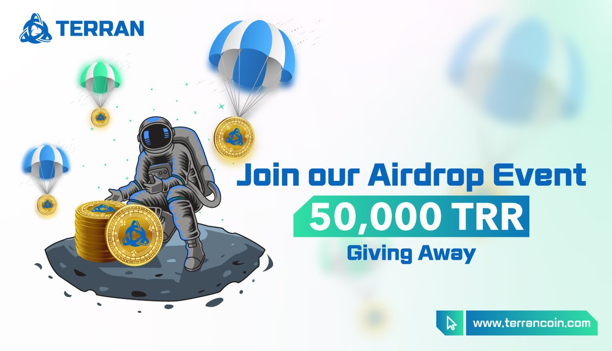Join our 50,000 #TRR Coin Airdrop Event🎁

✅Follow our official channels &amp; Telegram community
✅Like, Retweet 📌 &amp; tag 3 friends
✅Register an Aladdin Pro Wallet account
✅Fill - forms.gle/H1eEAijV5UaDsQ…

#Terran #Airdrop #Giveaway