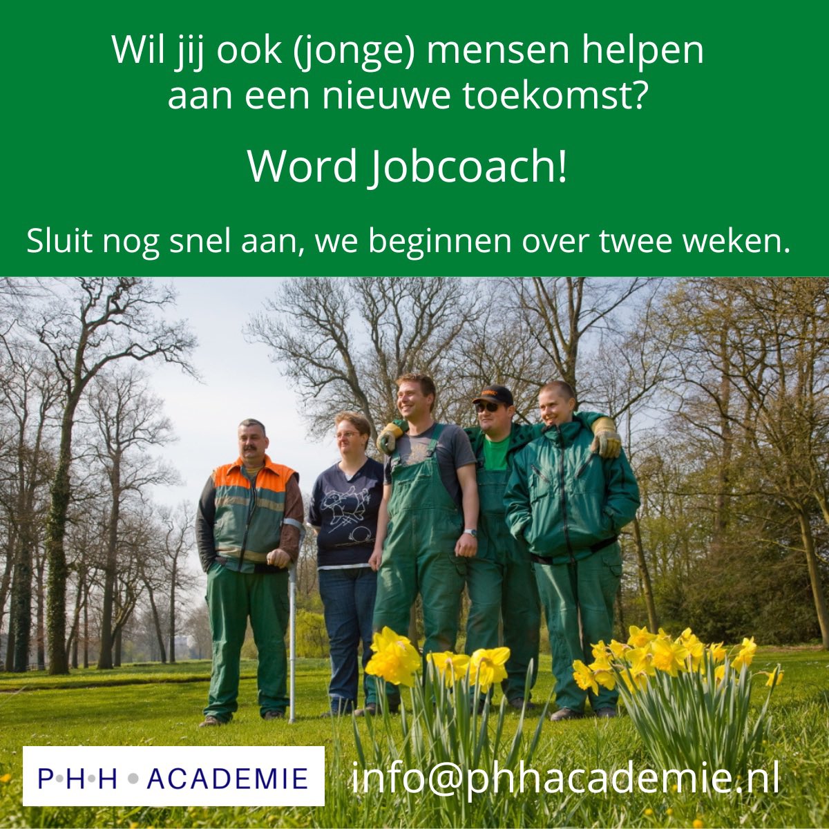 phhacademie's tweet photo. Start nu de opleiding tot register Jobcoach. Klassikaal afgewisseld met online. Mail of bel als je nog wilt meedoen (info@phhacademie.nl of bel: 0653197040)
#jobcoach #jobcoaching #participatie #opleiding #werkenaanjezelf #stap https://t.co/ORlzTLNTPY