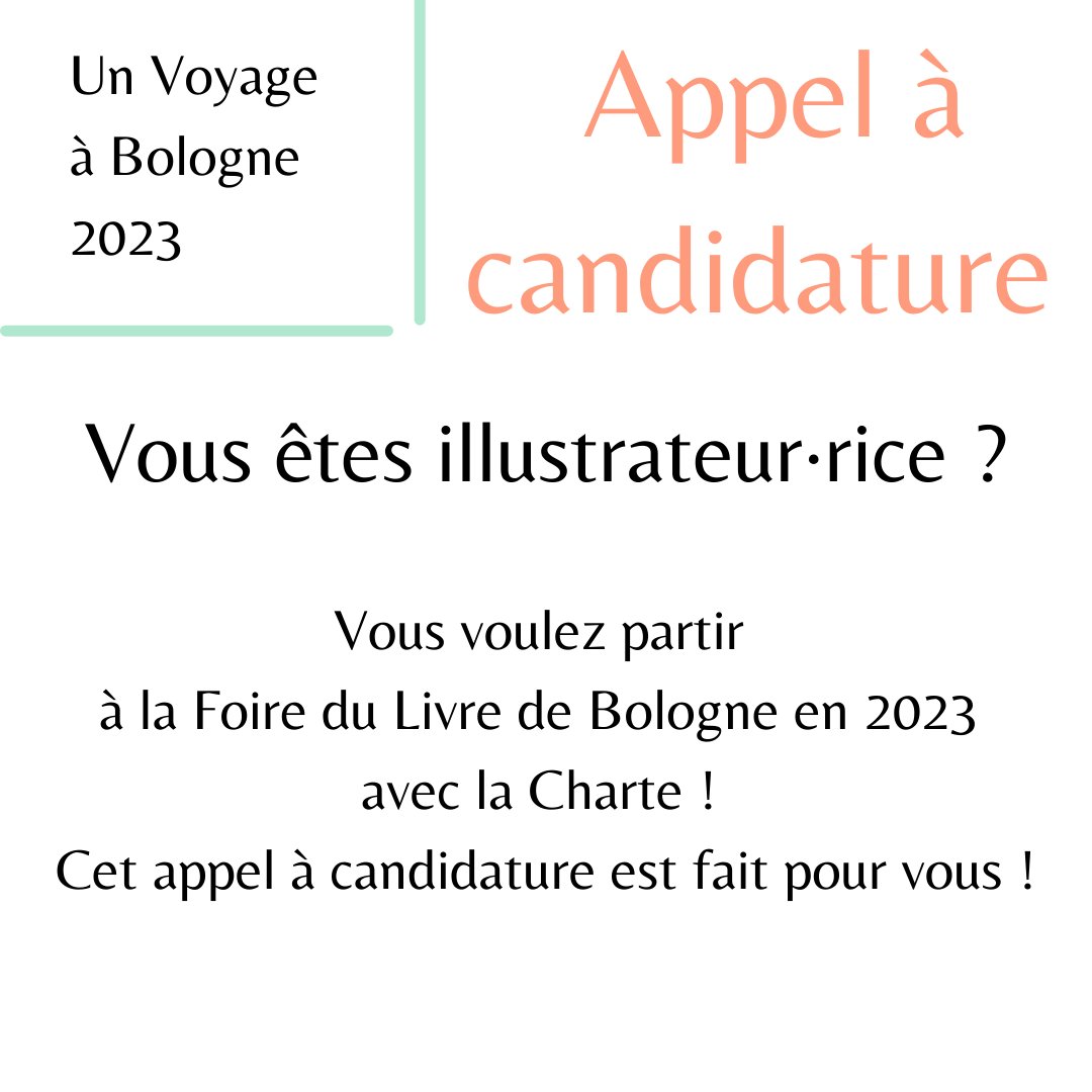 CharteAuteurs's tweet photo. // Le Voyage à Bologne 2023 // L’appel à candidatures c’est maintenant. Vous êtes illustrateur·rice et vous avez envie d’aller à la  Foire du Livre de Bologne en 2023 ? N’hésitez pas à candidater. #voyagebologne👇 https://t.co/3TC73ms8Yv