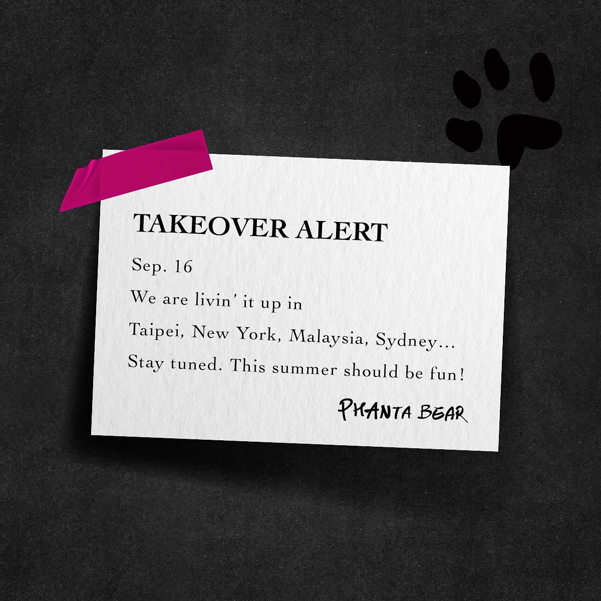 Preview🐻
PhantaBear left secret messages in different cities, inviting Bearos from all over the world to join the secret mission and make the headlines!🕵️ 

✈️ Location: Taipei, London, New York, Paris, Sydney, Melbourne, Singapore, Kuala Lumpur…..