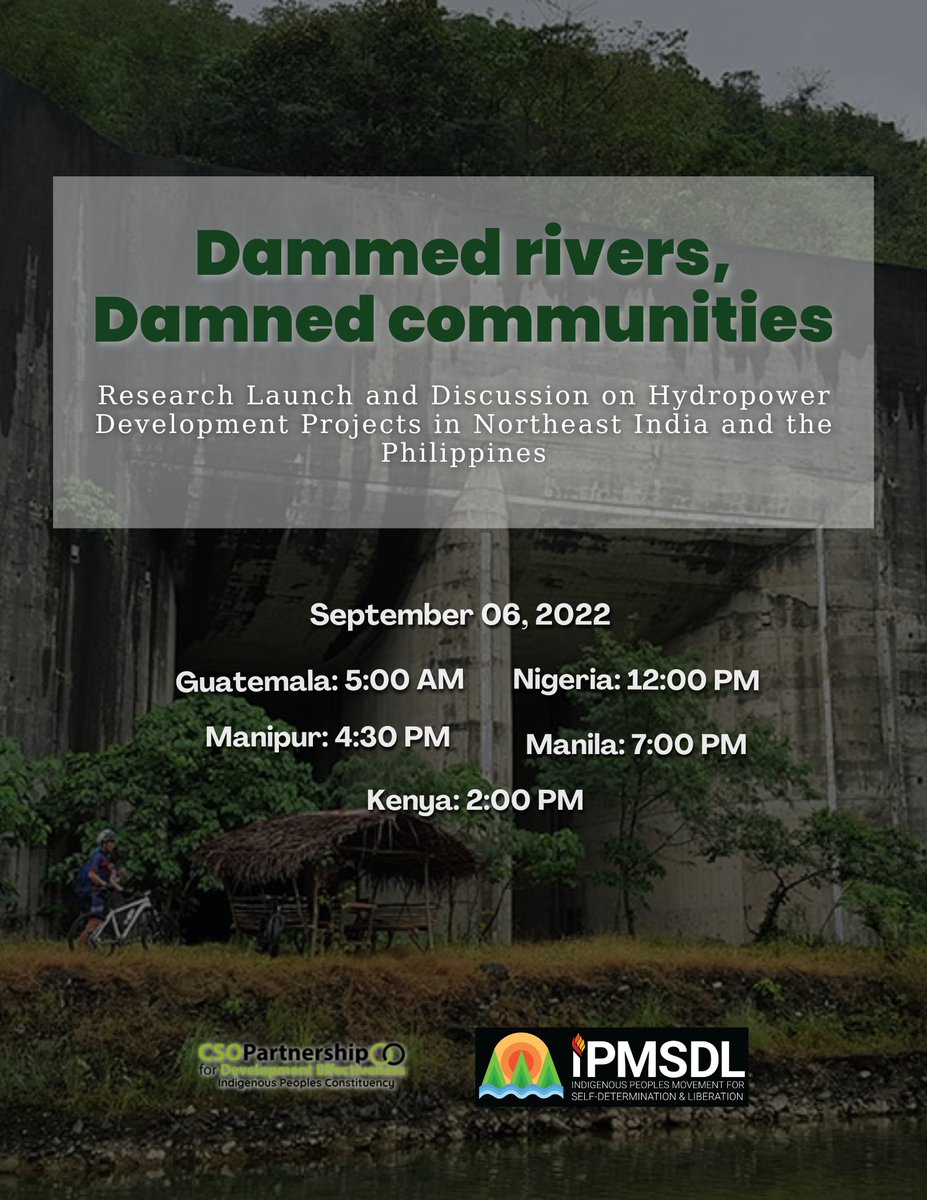 ipmsdl_'s tweet photo. SAVE THE DATE! Join us in our back-to-back launch &amp; discussion on Sept. 06, 2022, at 7pm Manila Time. 

This event is open for all interested! 

Register here: https://t.co/SG652I8dEN
Know more about it here: https://t.co/icafB3KZ2Q

#development #dams #istanbulprinciples https://t.co/naITsdsDhX