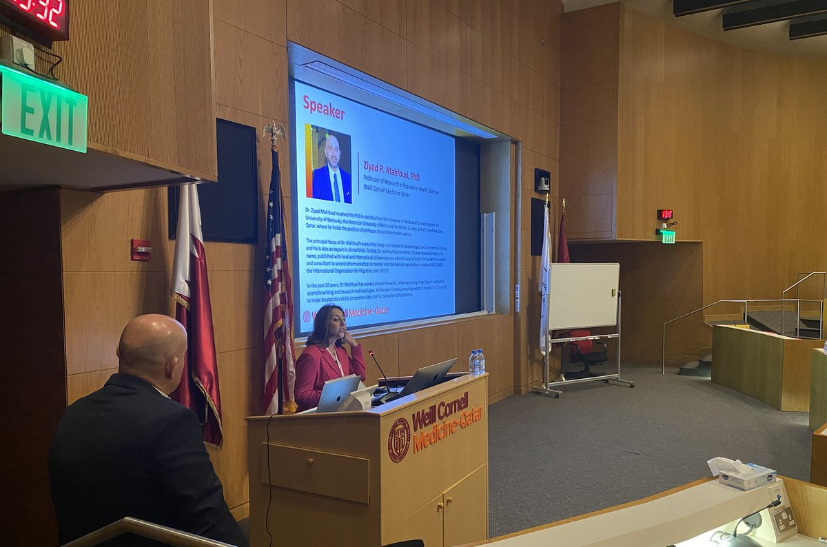 cpd_wcmq's tweet photo. Good afternoon all! Today we begin our 2-day conference "Certificate in the Analysis of #Medical Data: Introductory Applied #Biostatistics for #Healthcare Professionals." This series lead by Dr. Ziyad Mahfoud is held both live at @WCMQatar and online on Zoom. 
#CAMD2022 #STATs https://t.co/WsD9viofqI