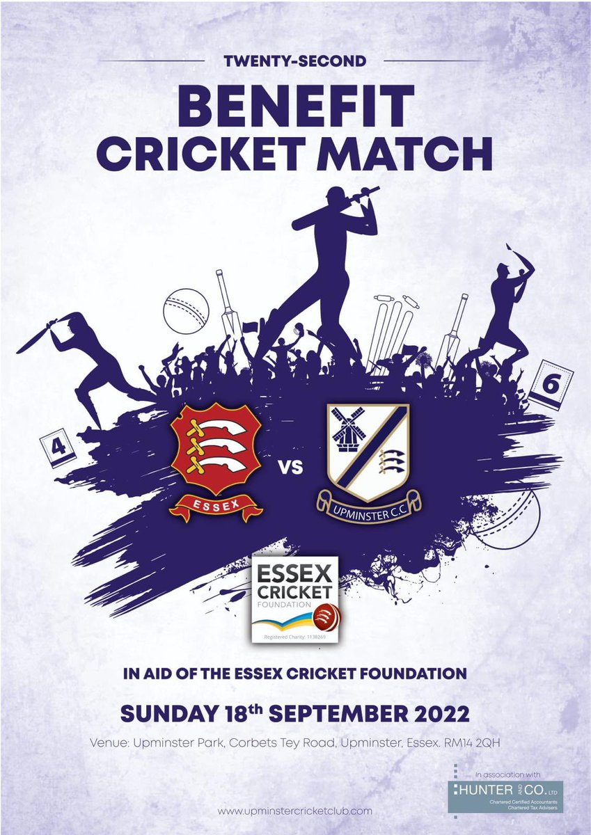 flosiana's tweet photo. It’s back…! UCC’s 22nd Benefit Match in aid of the Essex Cricket Foundation. With junior &amp; ladies games ahead of the T20 match between UCC 1st XI &amp; Essex CCC XI at 2.45pm. Programmes for the day, required for entry, now available.
@UpminsterCC @EssexCCB @UCCBenefit @EssexCricket https://t.co/qe0WjBzjK1