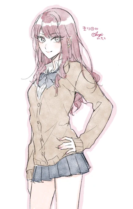 【大(おお)自慢】おはぎ先生  がうちの桐描いてくれたよ〜〜〜顔が良くてスカートが短くて健康に良い最高〜〜〜〜〜見て〜〜〜 